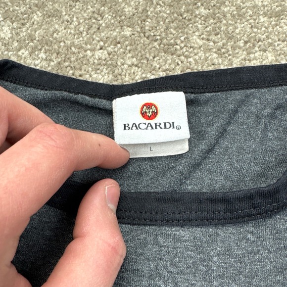 Vintage 90s Bacardi Ringer T Shirt Large - Picture 3 of 5